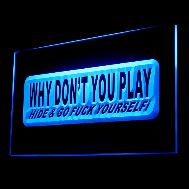 180033 WHY DON'T YOU PLAY Funny Sexy Adult Shop Home Decor Open Display illuminated Night Light Neon Sign 16 Color By Remote