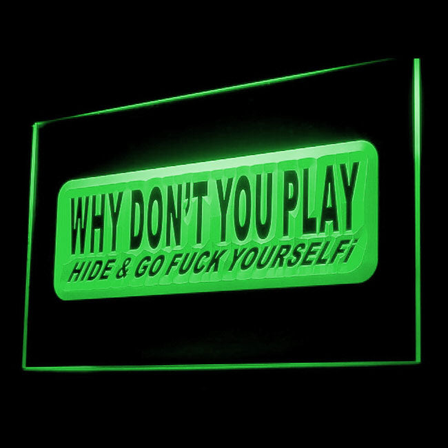 180033 WHY DON'T YOU PLAY Funny Sexy Adult Shop Home Decor Open Display illuminated Night Light Neon Sign 16 Color By Remote