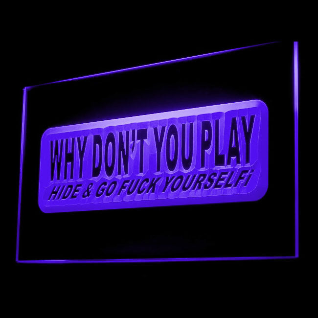 180033 WHY DON'T YOU PLAY Funny Sexy Adult Shop Home Decor Open Display illuminated Night Light Neon Sign 16 Color By Remote