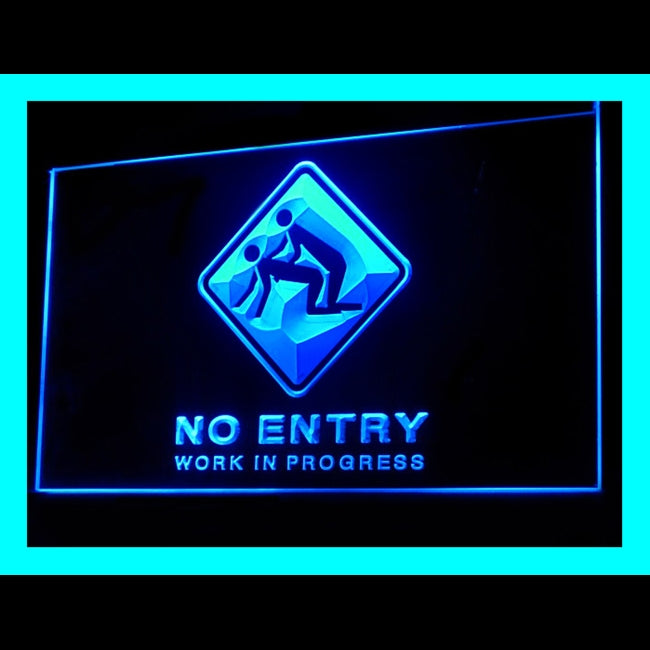 180038 No Entry Work in Progress Adult Store Shop Home Decor Open Display illuminated Night Light Neon Sign 16 Color By Remote