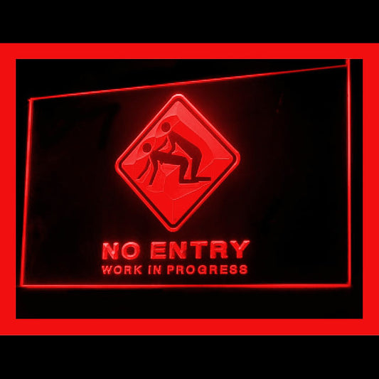 180038 No Entry Work in Progress Adult Store Shop Home Decor Open Display illuminated Night Light Neon Sign 16 Color By Remote