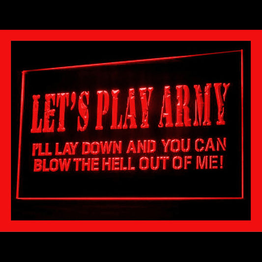 180058 Let's Play Army Adult Store Shop Home Decor Open Display illuminated Night Light Neon Sign 16 Color By Remote