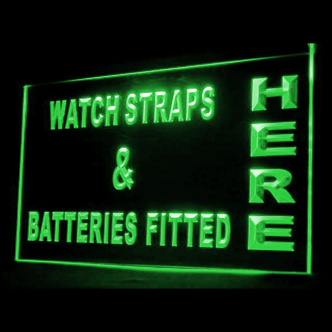 190018 Watch Straps Batteries Fitted Store Shop Home Decor Open Display illuminated Night Light Neon Sign 16 Color By Remote