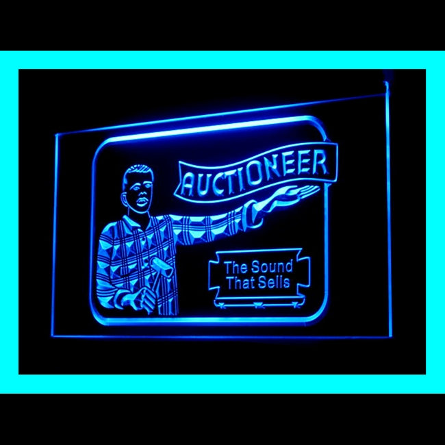 190156 Auctioneer Store Shop Home Decor Open Display illuminated Night Light Neon Sign 16 Color By Remote
