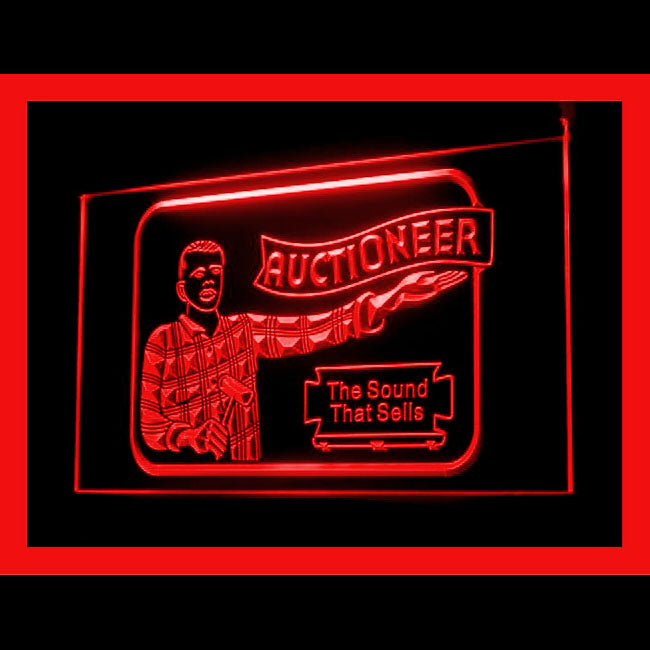 190156 Auctioneer Store Shop Home Decor Open Display illuminated Night Light Neon Sign 16 Color By Remote