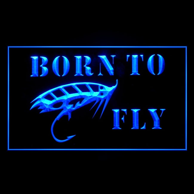 190166 Fishing Born to Fly Store Shop Home Decor Open Display illuminated Night Light Neon Sign 16 Color By Remote