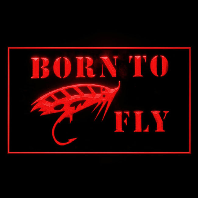190166 Fishing Born to Fly Store Shop Home Decor Open Display illuminated Night Light Neon Sign 16 Color By Remote
