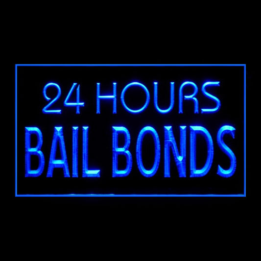 190197 24 Hours Bail Bonds Store Shop Home Decor Open Display illuminated Night Light Neon Sign 16 Color By Remote