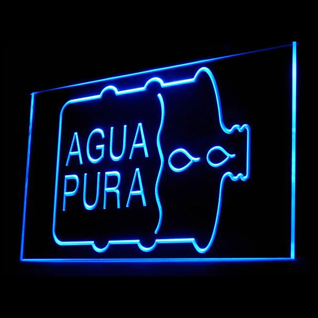 200037 Aqua Pura Store Shop Home Decor Open Display illuminated Night Light Neon Sign 16 Color By Remote