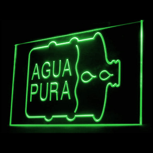 200037 Aqua Pura Store Shop Home Decor Open Display illuminated Night Light Neon Sign 16 Color By Remote