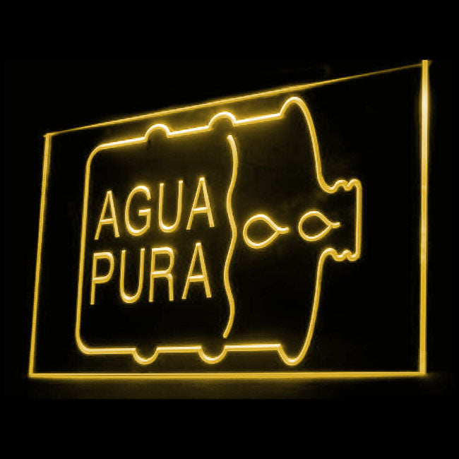 200037 Aqua Pura Store Shop Home Decor Open Display illuminated Night Light Neon Sign 16 Color By Remote