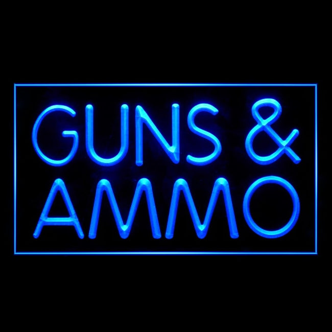 200045 Guns Ammo Shop Store Home Decor Open Display illuminated Night Light Neon Sign 16 Color By Remote