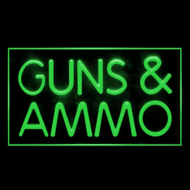 200045 Guns Ammo Shop Store Home Decor Open Display illuminated Night Light Neon Sign 16 Color By Remote