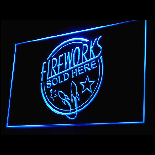 200049 Fireworks Sold Here Store Shop Home Decor Open Display illuminated Night Light Neon Sign 16 Color By Remote