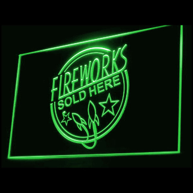 200049 Fireworks Sold Here Store Shop Home Decor Open Display illuminated Night Light Neon Sign 16 Color By Remote