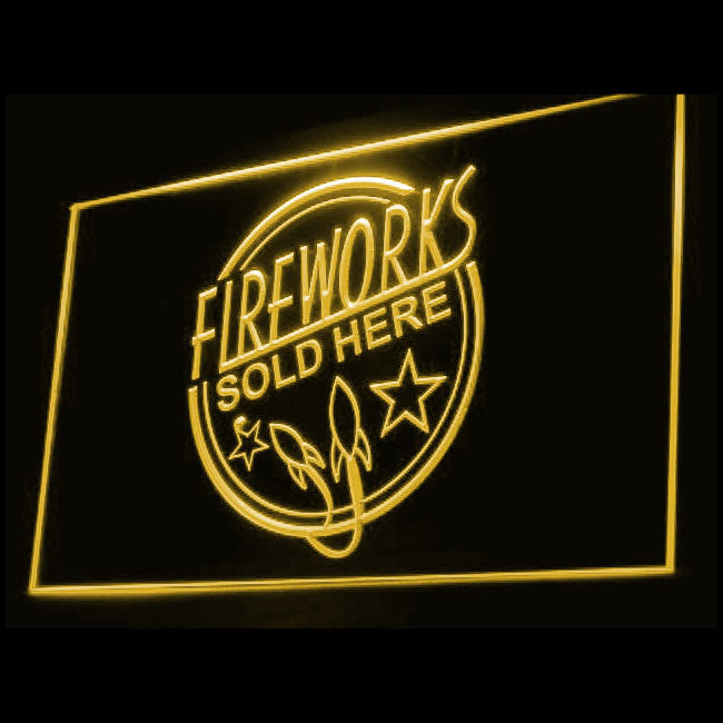 200049 Fireworks Sold Here Store Shop Home Decor Open Display illuminated Night Light Neon Sign 16 Color By Remote