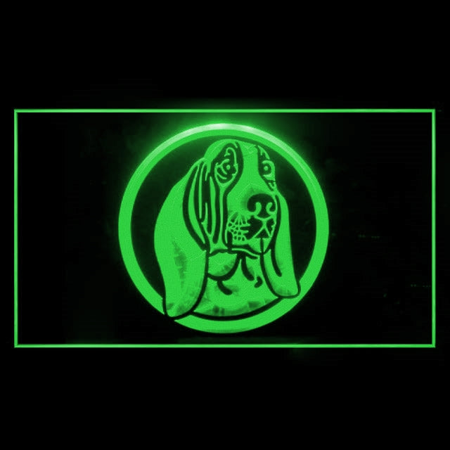 210014 Basset Hound Pets Shop Home Decor Open Display illuminated Night Light Neon Sign 16 Color By Remote