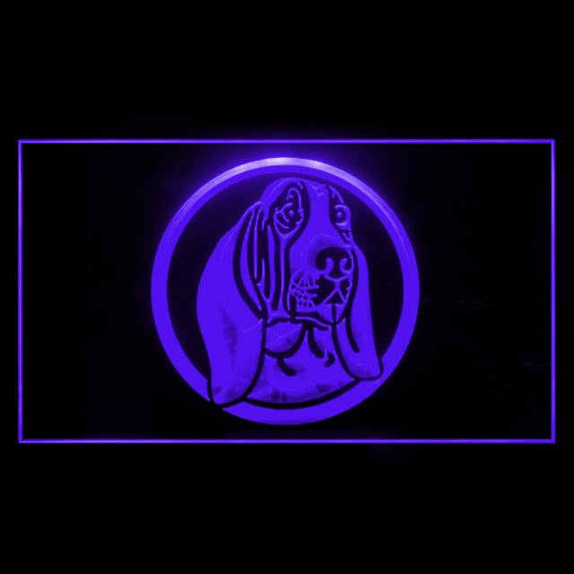 210014 Basset Hound Pets Shop Home Decor Open Display illuminated Night Light Neon Sign 16 Color By Remote