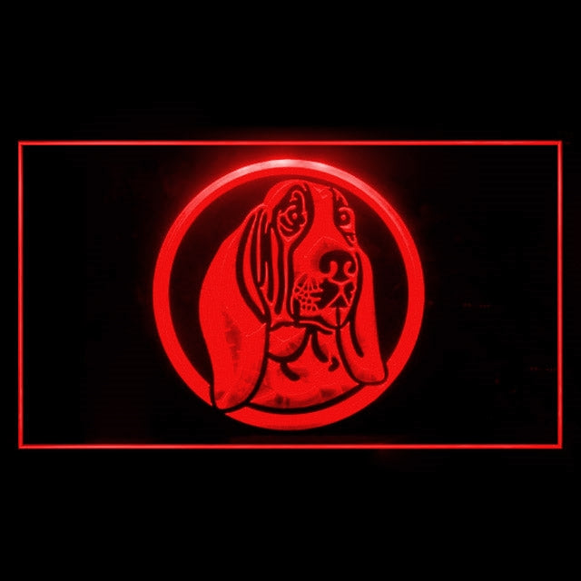 210014 Basset Hound Pets Shop Home Decor Open Display illuminated Night Light Neon Sign 16 Color By Remote