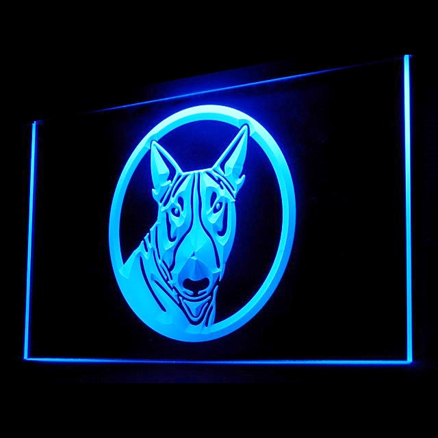 210021 Bull Terrier Pets Shop Home Decor Open Display illuminated Night Light Neon Sign 16 Color By Remote