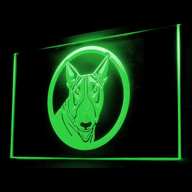 210021 Bull Terrier Pets Shop Home Decor Open Display illuminated Night Light Neon Sign 16 Color By Remote