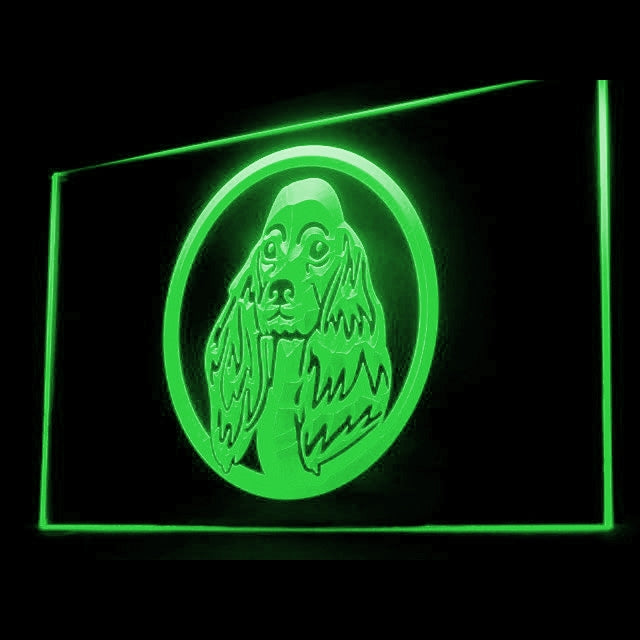 210024 Cocker Spaniel Pets Shop Home Decor Open Display illuminated Night Light Neon Sign 16 Color By Remote