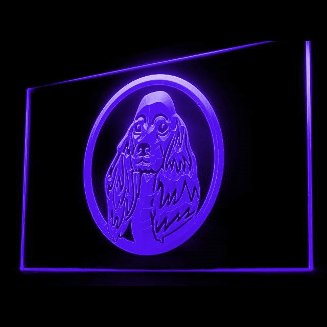 210024 Cocker Spaniel Pets Shop Home Decor Open Display illuminated Night Light Neon Sign 16 Color By Remote