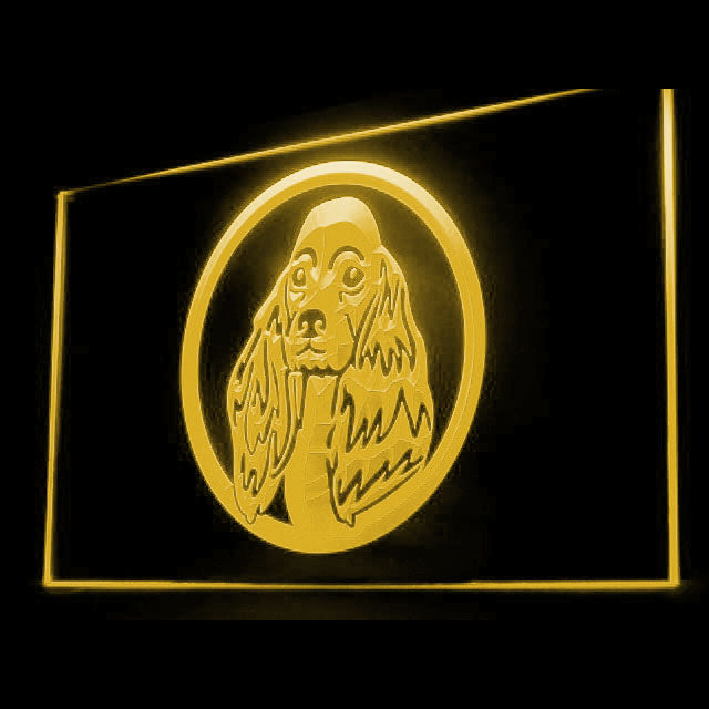 210024 Cocker Spaniel Pets Shop Home Decor Open Display illuminated Night Light Neon Sign 16 Color By Remote