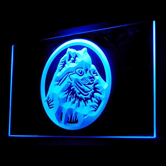 210041 Pomeranian Pets Shop Home Decor Open Display illuminated Night Light Neon Sign 16 Color By Remote
