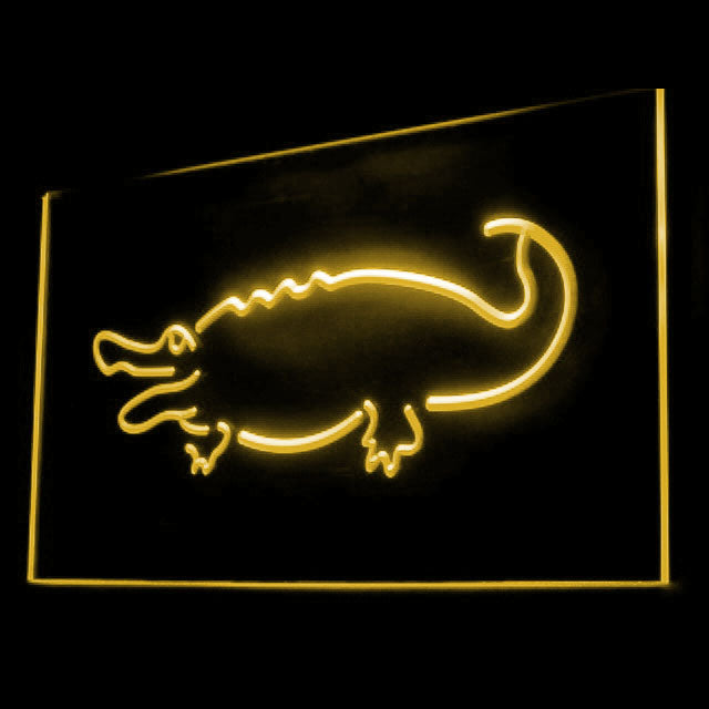 210062 Alligator Crocodile Home Decor Shop Home Decor Open Display illuminated Night Light Neon Sign 16 Color By Remote