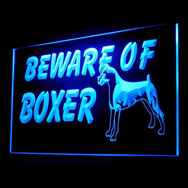 210065 Beware of Boxer Pets Shop Home Decor Open Display illuminated Night Light Neon Sign 16 Color By Remote