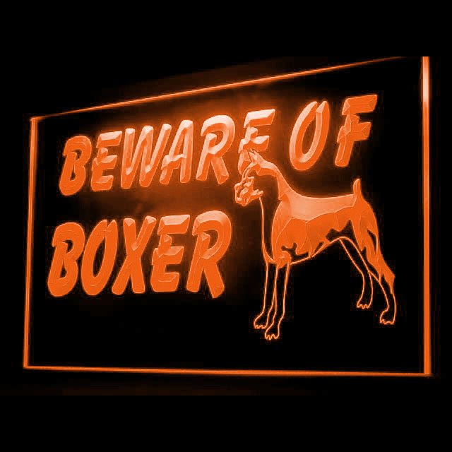 210065 Beware of Boxer Pets Shop Home Decor Open Display illuminated Night Light Neon Sign 16 Color By Remote