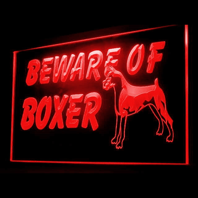 210065 Beware of Boxer Pets Shop Home Decor Open Display illuminated Night Light Neon Sign 16 Color By Remote