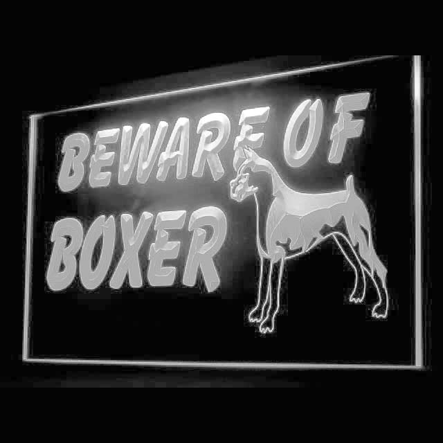 210065 Beware of Boxer Pets Shop Home Decor Open Display illuminated Night Light Neon Sign 16 Color By Remote
