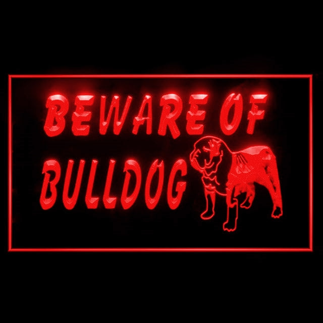 210067 Beware of Bulldog Pets Shop Home Decor Open Display illuminated Night Light Neon Sign 16 Color By Remote