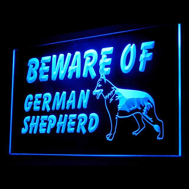 210068 Beware of German Shepherd Pets Home Decor Open Display illuminated Night Light Neon Sign 16 Color By Remote