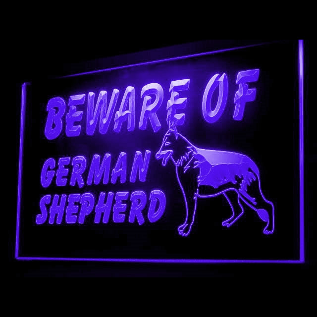 210068 Beware of German Shepherd Pets Home Decor Open Display illuminated Night Light Neon Sign 16 Color By Remote