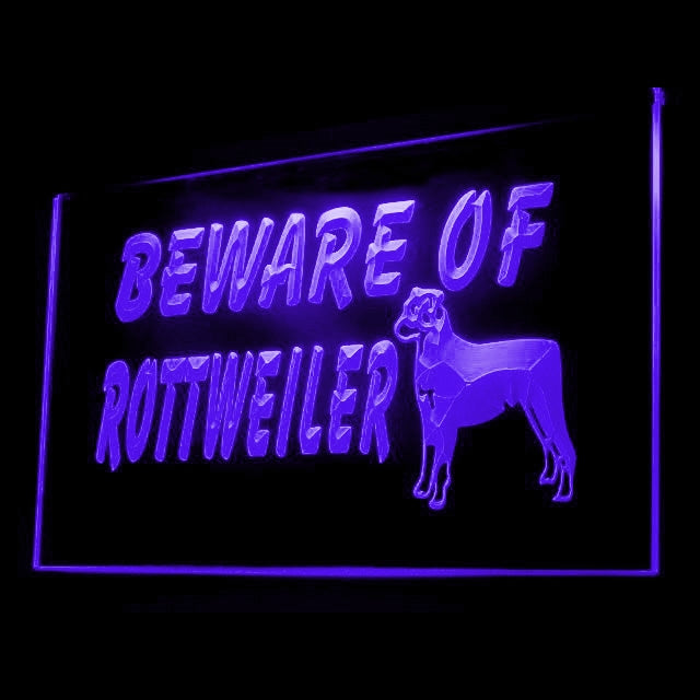 210071 Beware of Rottweiler Pets Shop Home Decor Open Display illuminated Night Light Neon Sign 16 Color By Remote
