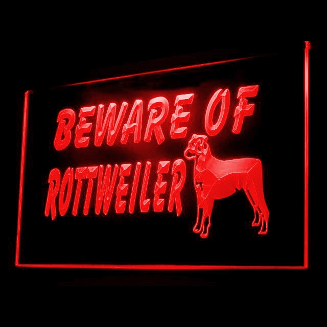 210071 Beware of Rottweiler Pets Shop Home Decor Open Display illuminated Night Light Neon Sign 16 Color By Remote