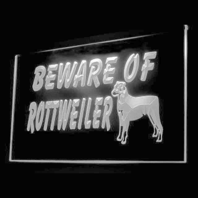 210071 Beware of Rottweiler Pets Shop Home Decor Open Display illuminated Night Light Neon Sign 16 Color By Remote