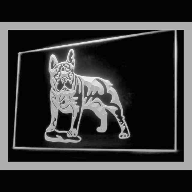 210077 French Bulldog Pets Shop Home Decor Open Display illuminated Night Light Neon Sign 16 Color By Remote