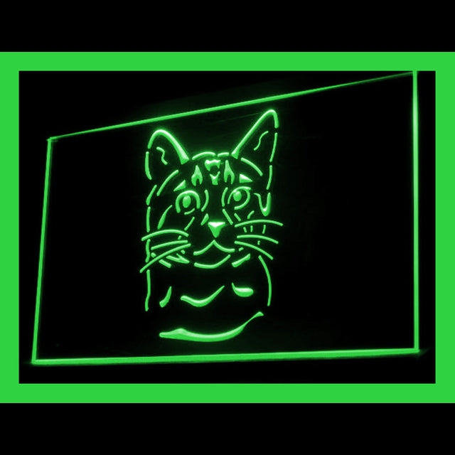210078 Bengal Cat Pets Shop Home Decor Open Display illuminated Night Light Neon Sign 16 Color By Remote