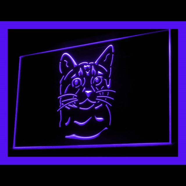 210078 Bengal Cat Pets Shop Home Decor Open Display illuminated Night Light Neon Sign 16 Color By Remote