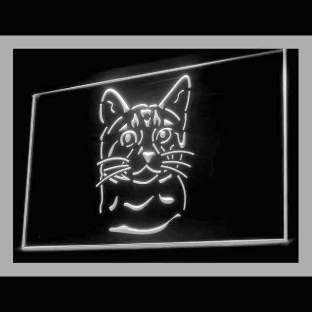 210078 Bengal Cat Pets Shop Home Decor Open Display illuminated Night Light Neon Sign 16 Color By Remote