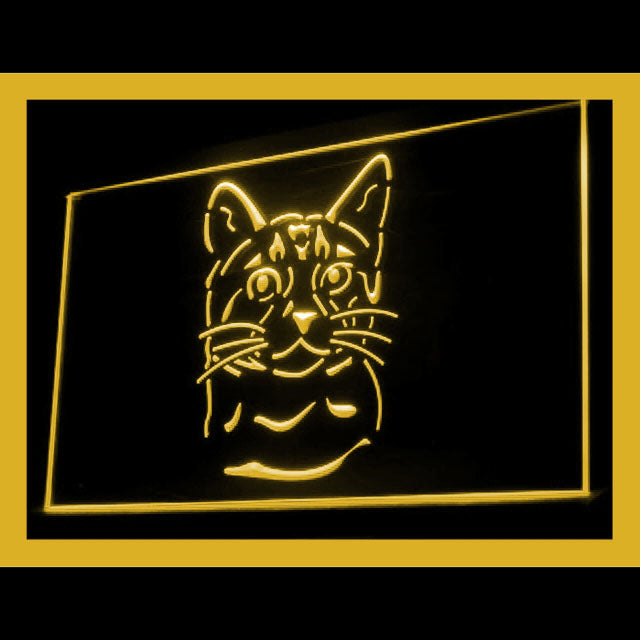 210078 Bengal Cat Pets Shop Home Decor Open Display illuminated Night Light Neon Sign 16 Color By Remote