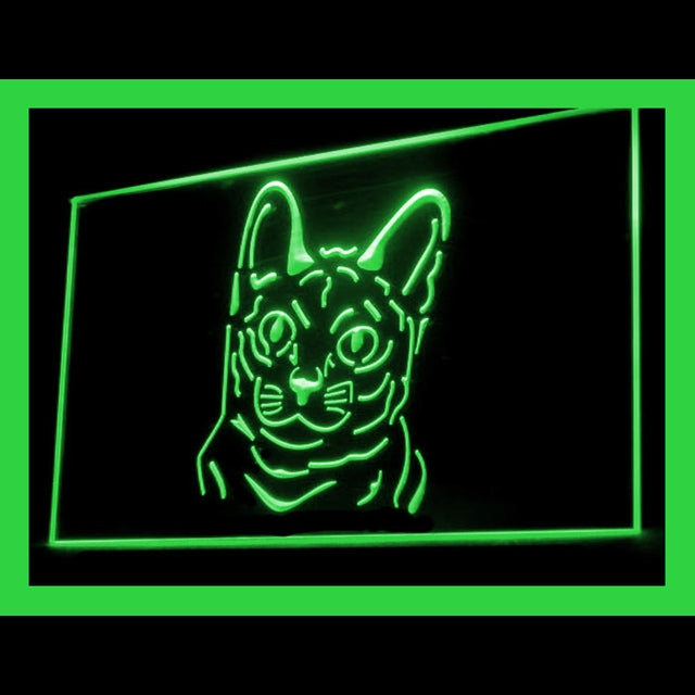 210081 Korat Cat Pets Shop Home Decor Open Display illuminated Night Light Neon Sign 16 Color By Remote