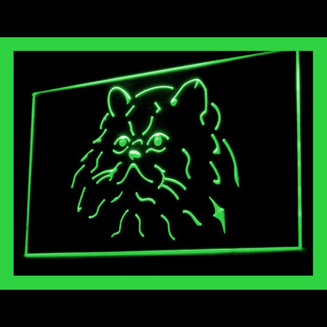 210082 Himalayan Cat Pets Shop Home Decor Open Display illuminated Night Light Neon Sign 16 Color By Remote