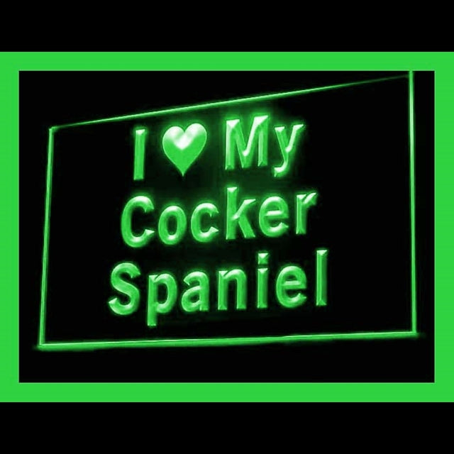 210087 I Love My Cocker Spaniel Pets Shop Home Decor Open Display illuminated Night Light Neon Sign 16 Color By Remote