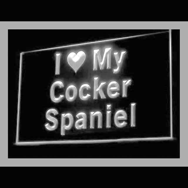 210087 I Love My Cocker Spaniel Pets Shop Home Decor Open Display illuminated Night Light Neon Sign 16 Color By Remote