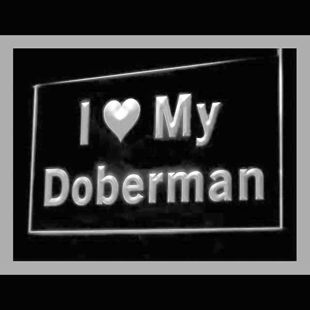 210088 I Love My Doberman Pets Shop Home Decor Open Display illuminated Night Light Neon Sign 16 Color By Remote